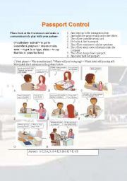 English Worksheet: passport control role play and conversation maker (008)