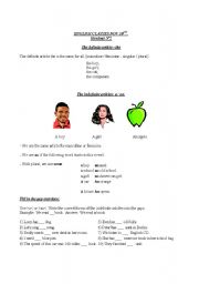 English worksheet: Handout including definite/indefinite articles, adjectives, numbers among others
