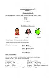 English Worksheet: Handout including definite/indefinite articles, adjectives, numbers among others