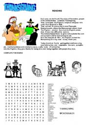 English Worksheet: THANKSGIVING