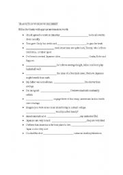 English worksheet: transitions doc