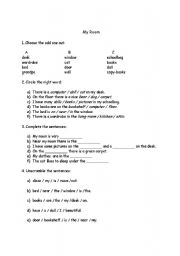 English worksheet: MY ROOM