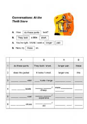 English Worksheet: Conversations: At the Thrift Store