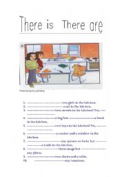 English Worksheet: there is there are