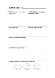 Self Reflection Assessment Sheet