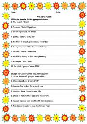 English Worksheet: Passive Voice