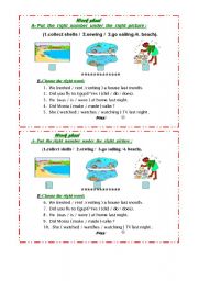 English worksheet: weekends activity&Grammar