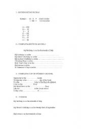English Worksheet: ordinal numbers