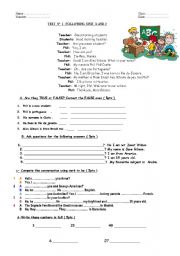 English Worksheet: personal information 