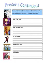 English Worksheet: present continuous