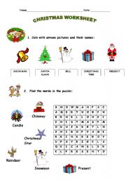 English Worksheet: christmas worksheet