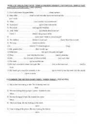 English Worksheet: SIMPLE PAST AND PAST CONT. TENSE 