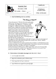 English Worksheet: King of sports
