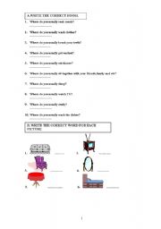 English Worksheet: furnitures