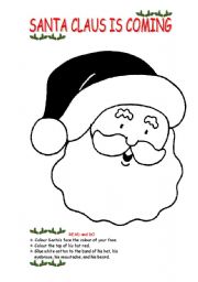 English Worksheet: Santa Claus is coming