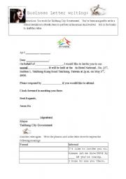 English worksheet: Invitation letter