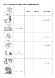 Daily routine worksheet