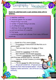 English Worksheet: Geography Vocaulary