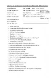 English Worksheet: Past questions
