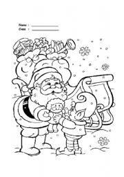 English Worksheet: Santa claus coloring collections