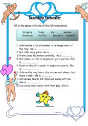 English Worksheet: Personality