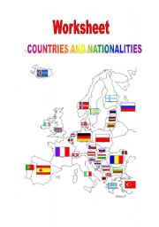 English Worksheet: Countries and Nationalities