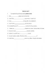 English Worksheet: Some or Any?