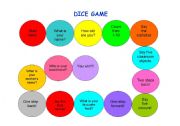 English Worksheet: Dice game