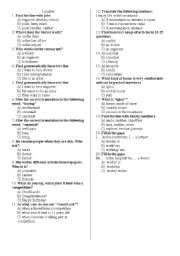 English worksheet: test