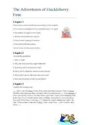 The Adventures of Huckleberry Finn - Worksheet