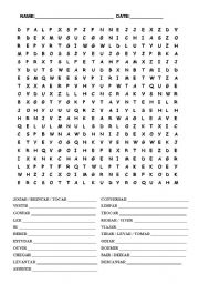 English Worksheet: VERBS WORDSEARCH