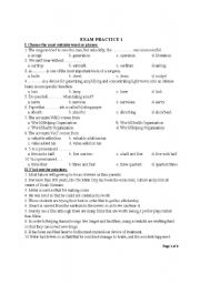 English Worksheet: multiple choice