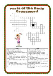 Parts of the body Crossword - intermediate 