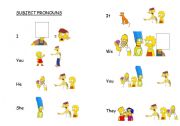 English Worksheet: SUBJECT PRONOUNS
