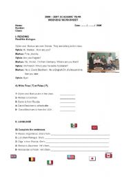 English Worksheet: worksheet