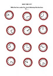 English Worksheet: What time is it?