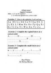 English worksheet: writing the missing letters