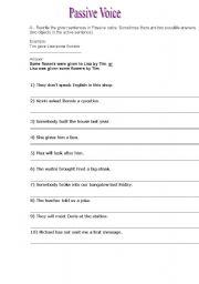 English worksheet: Passive Voice