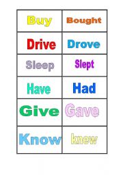 English Worksheet: Memory Game