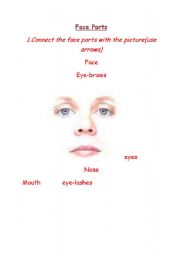 English worksheet: Face parts 