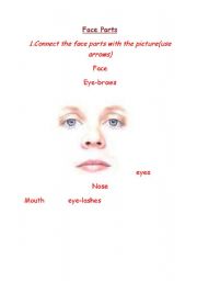 English Worksheet: Face parts 