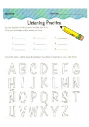 English worksheet: Listening Practice - The alpjabet