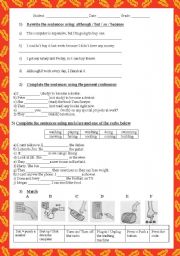 English worksheet: written test