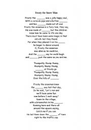 English worksheet: Frosty the snowman