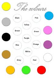 English Worksheet: Colours