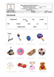 English Worksheet: toys