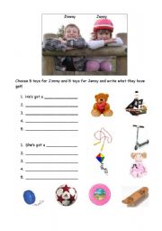 English worksheet: toys