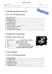 English Worksheet: Simple past