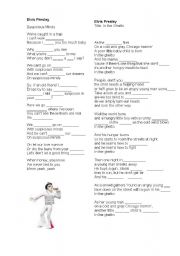 English Worksheet: Elvis Presley songs 1