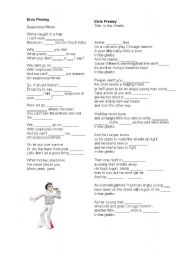 English Worksheet: Elvis Presley songs 1